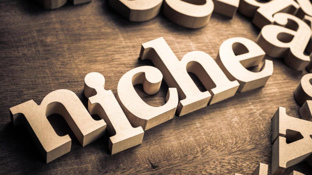 Block letters with the word Niche